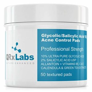 GlycolicSalicylic Acid 102 Acne Control Pads With 10 Ultra Pure Glycolic Acid  2 Salicylic Acid Allantoin Vitamins B5 C  E Calendula  Green Tea