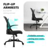 KERDOM Office Chair, Ergonomic Desk Chair, Breathable Mesh Computer Chair, Comfy Swivel Task Chair with Flip-up Armrests and Adjustable Height