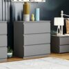 Vida Designs Denver Drawer Chests (Grey, 3 Drawer)
