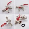 Ibergrif M22203 Double Garden Tap with Connector, G1/2 Inch Inlet and Two G3/4 Inch Outlet Outside Taps, Antifreeze -10 ℃, High Temperature Resis