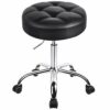 Leader Accessories Swivel Stool Round Rolling Stools Adjustable Work Stool with 5 Wheels Light Greyseat cushion 14