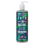 Faith In Nature Natural Aloe Vera and Tea Tree Hand Wash Nourishing Vegan and Cruelty Free No SLS or Parabens 400 ml