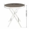PHI VILLA Folding Side Table, Foldable Coffee Table, Outdoor Garden Table, Small Round Patio Table - Black