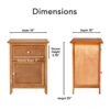 ClickDecor Alcott Single Drawer and Storage Cabinet Modern Side End Accent Bedroom or Living Room 19 Table Width Fully Assembled Light Brown