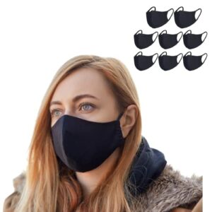 Manchester Property Services Cotton Face Mask Cover 8 Pack Unisex Fashion Face Covering Comfortable and Breathable Protection. Reusable and Washa
