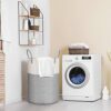 Cotton Rope Laundry Basket, Viwril Large Woven Laundry Storage Basket Dirty Clothes Hamper Tall Woven Baby Nursery Organiser with Handle for Diap