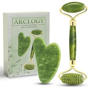 Jade Roller And Gua Sha Set Jade Face Roller For Women Gua Sha Stone Rose Quartz Roller Face Massager Roller Gua Sha And Jade Roller Facial Rolle