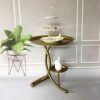 NXYJD Sofa Side Table Corner Table Iron Tray Side Table Living Room Balcony Small Round Table Bed Cabinet Color  Gold