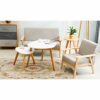 HZF Small Apartment Coffee Table Table Set Simple And Compact Tea Table Bedroom Living Room Round Small Table Set End TableColorWhiteSizeA