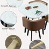VOMKR Business Dining Table Set SpaceSaving Furniture Dining Table and Chairs Set of 4 Chairs Small Rectangular Wood Table Modern Home Kitchen Li