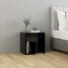 Suiwen Bed Cabinet Bedside Table Living Room Cabinets High Gloss Bedside Cabinets Black 40x30x40 cm Engineered Wood