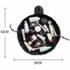 MUXItrade Lazy Drawstring Make up Bag Portable Large Travel Cosmetic Bag Pouch Travel Makeup Pouch Storage Organiser For Women Girl Black