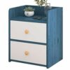 NYKCPJMW White Bedside Cabinet Nightstand Bedside Table with 2 Drawers  Cupboard Wood Side End Table Storage Unit for Living Room Bedroom Dorm Ro