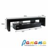 Panana High Gloss Front LED TV Stand Cabinet Unit 200cm Width Modern TV Desk with Storage Drawer for Entertainment Living Room Furniture All Blac