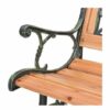 HYGRAD 3 Seater Wooden Slat Garden Bench Seat Rose Style Cast Iron Legs Vintage Garden Bench Park Bench Weatherproof Rose Garden Furniture Solid
