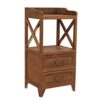 Nightstand End or Accent Table Nightstand with 2 Drawers  2 Countertops Wood Bedside Tables Practical Metal Handle Modern Style Furniture for Bed