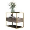 Round Coffee Table Coffee Table Coffee Table for Living Room MidCentury Sofa Side Table with 3 Tier Storage Shelf and 1 Drawer Modern Home Office