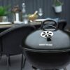 George Foreman Portable Charcoal BBQ Round Kettle 47 cm, Adjustable Vent, Integrated Thermometer, Charcoal Barbecue, Stand & 2 Wheels with Chrome