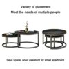 Round Nesting Coffee TableTempered Glass Nesting Table Set of 2Modern Accent Side End Table Room Sofa Table for Small SpacesMetal Legs Easy Assem