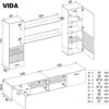 Extreme Furniture Vida TV Set Carcass in Black MattFront in Grey High Gloss without LEDs