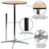 Stable High Marble Table Modern Round Bistro Cocktail Table with Solid Metal Frame Suitable for Living Room Canteen Coffee Shop Easy to Assemble