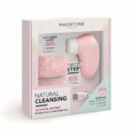 Magnitone Natural Cleansing Ultimate Gift Set with First Step Daily Cleansing Brush and 2 Wipe Out Makeup Remover Cloth Wipes