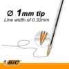 BIC Cristal Original Smudge Free Ballpoint Pens, Ideal for School, Black, Medium Point (1.0mm), Pack of 50