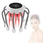 KTS Rechargeable Head Scalp Massager with 14 Vibrating Contacts 5 Modes Red Light Therapy Portable Octopus Head Scratcher for Relaxation Pressure