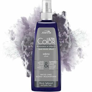 Joanna Ultra Color  Silver Hair Rinse In Spray For Blond And Light Hair  Ashen Grey Shade  Natural Shine  Eliminates Yellowish Hue Of Grey Blonde