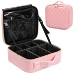 Make Up BagTravel Makeup Case PU Leather Cosmetic Bag Vanity Case Makeup Bag with Compartments Mirror Beauty Box Makeup Brushes Nail Polish Cosme