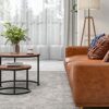 Tok Mark Traders Modern Sleek  Stylish Golden Rattan Side Table Circle Round Table solid Matte Black finish Legs Sofa Side Table Stool Coffee Bes