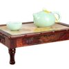 QIANWAN Meditation Table Rectangle Luxury Altar Table Puja Witchcraft Small Wooden Low Table Hand Carved Base For Buddha Sculptures Crafts Orname