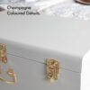 Beautify Storage Trunks Extra Large Set of 2 White Steel Storage Chests with Rose Gold Handles Stylish Stackable Bedroom Storage for Bedroom Liv