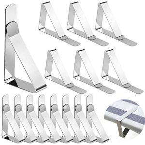 kuou Table Cloth Clips, 16 Pieces Tablecloth Clips Table Cloth Clips for Outside Table Stainless Steel Table Cover Clamps Adjustable Table Cloth