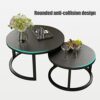 Round Coffee Table Coffee Table Nesting Coffee Table  Marble Accent Table Set of 2 Decorative Round End Tables Nightstands Coffee Side Tables for