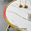 JKGHK Nesting Coffee Table Round Minimalist Wood Side End Table Set Of 2Modern Nesting Table Robust Steel Framefor Small Spaces Living Room Offic
