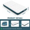 JHUNSWEN Camping Air Mattress, Raised Surface Air Bed with Carry Bag Durable Blow Up Bed Portable Inflatable for Tents Travel Home Guests 330lb M