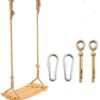 Wooden Swing Seat for Adults ,Morwealth Tree Swing with Adjustable Hemp Rope for Indoor and Outdoor Garden Swing Seat 19 x 9.8 Inch Load Capacity