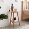 KIZQYN Coffee Table Round Side Table Modern Small Coffee Table Office Living Room Sofa Side Mini End Table Bedroom 2story Storage Bedside Table C