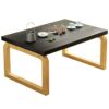 End Tables Foldable Tatami Table Coffee Table Accent Table Retro Tea Table for Living Room Bedroom Bay Window Color  Dark Cherry Size  604530cm