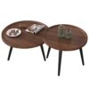 JKGHK Nesting Coffee Table Wood RoundModern Accent Sofa Side End TablesCreative Coffee TablesNightstand Set Of 2 With Adjustable Foot Pad For Liv