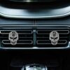 WEBEEDY 4Pcs Car Vent Air Fresheners Clips Retro Metal Skull Head Diffuser Vent Clips Car Interior Accessories