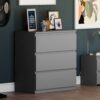Vida Designs Denver Drawer Chests (Grey, 3 Drawer)