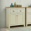 Side Table Living Room Sofa Tables Cream Oak Sideboard 2 Door 2 Drawer Storage Cabinet Cupboard Suit for Any Places Such As Living Room Bedroom f