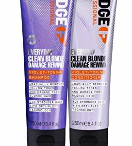Fudge Professional Everyday Clean Blonde Damage Rewind Purple Shampoo  Conditioner Haircare Duo Gradual Toning for Blonde Hair 250 ml