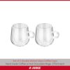 Judge JDG35 Double Walled Glass Coffee Cups with Handle, Set of 2 Hollow Vacuum Sealed, Hand Made, Heat Resistant, Dishwasher Safe, 275ml Latte C