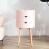 Junorstar Bed Side Table Xiezi Nightstand Nightstand 3 Layered BedsideEnd Table Round Shape Bedroom Living Room Multifunction Locker Side Table P