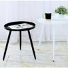 HDDFG Small Coffee Table Modern Minimalist Sofa Living Room Side Balcony Coffee Table Bedside Triangle Small Round Table Table Coffee Color  Blac