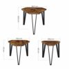 VASAGLE Nesting Coffee Table Set of 3 End Tables for Living Room Stacking Side Tables Sturdy and Easy Assembly Steel Frame Industrial Style Rusti