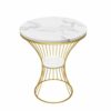 ZHNA Nordic Marble Tea Table Modern Sofa Side Table Small Apartment Corner Living Room Creative Small Round Coffee Table Color  A